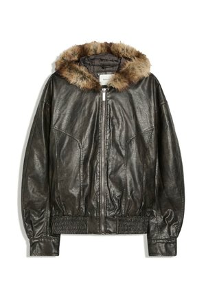 Bershka, Imitatieleren jas - dark brown