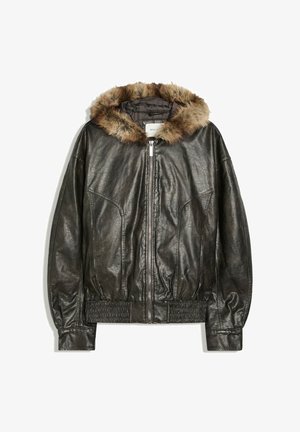 Bershka, Imitatieleren jas - dark brown
