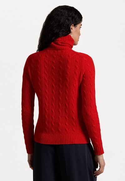 Polo Ralph Lauren WOOL CASHMERE CABLE ROLL NECK JUMPER - Džemperis - fall red