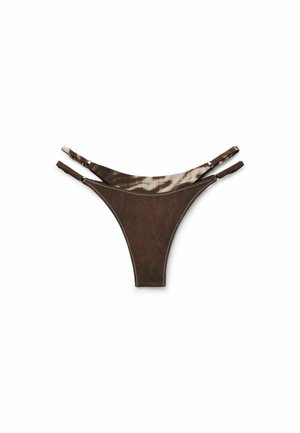Calzedonia, BROWN SUEDE BRAZILIAN - Bas de bikini - brown