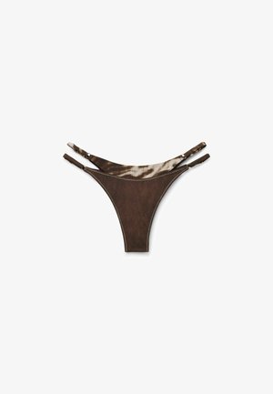 Calzedonia, BROWN SUEDE BRAZILIAN - Spodní díl bikin - brown
