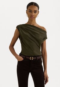 Lauren Ralph Lauren SATIN CHARMEUSE OFF THE SHOULDER BLOUSE - Blúz - botanic green