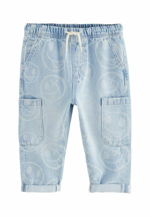 Next REGULAR FIT LASER PRINT - Džinsi ar taisnām starām - light blue happy face