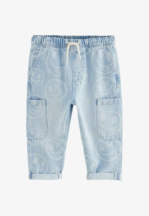 Next REGULAR FIT LASER PRINT - Jeans a sigaretta - light blue happy face