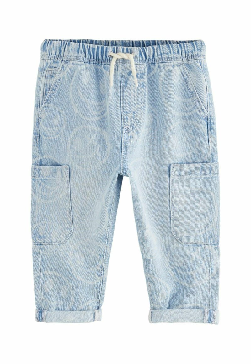 Next REGULAR FIT LASER PRINT - Sirgete säärtega teksad - light blue happy face