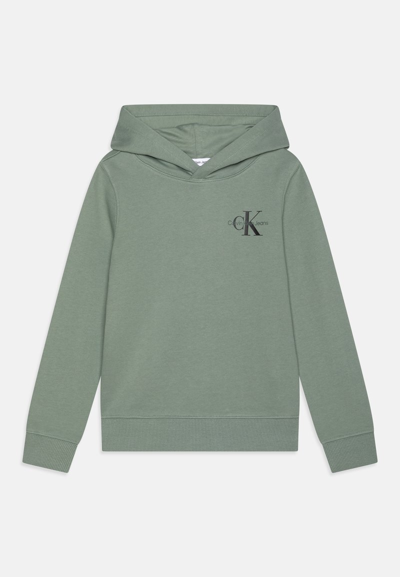 Calvin Klein Jeans SMALL MONOGRAM HOODIE UNISEX - Jersey con capucha - meteor green