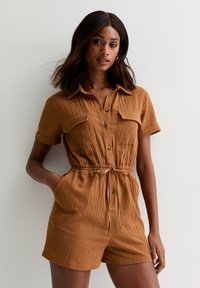 New Look SHORT-SLEEVE UTILITY  - Jumpsuit - rust