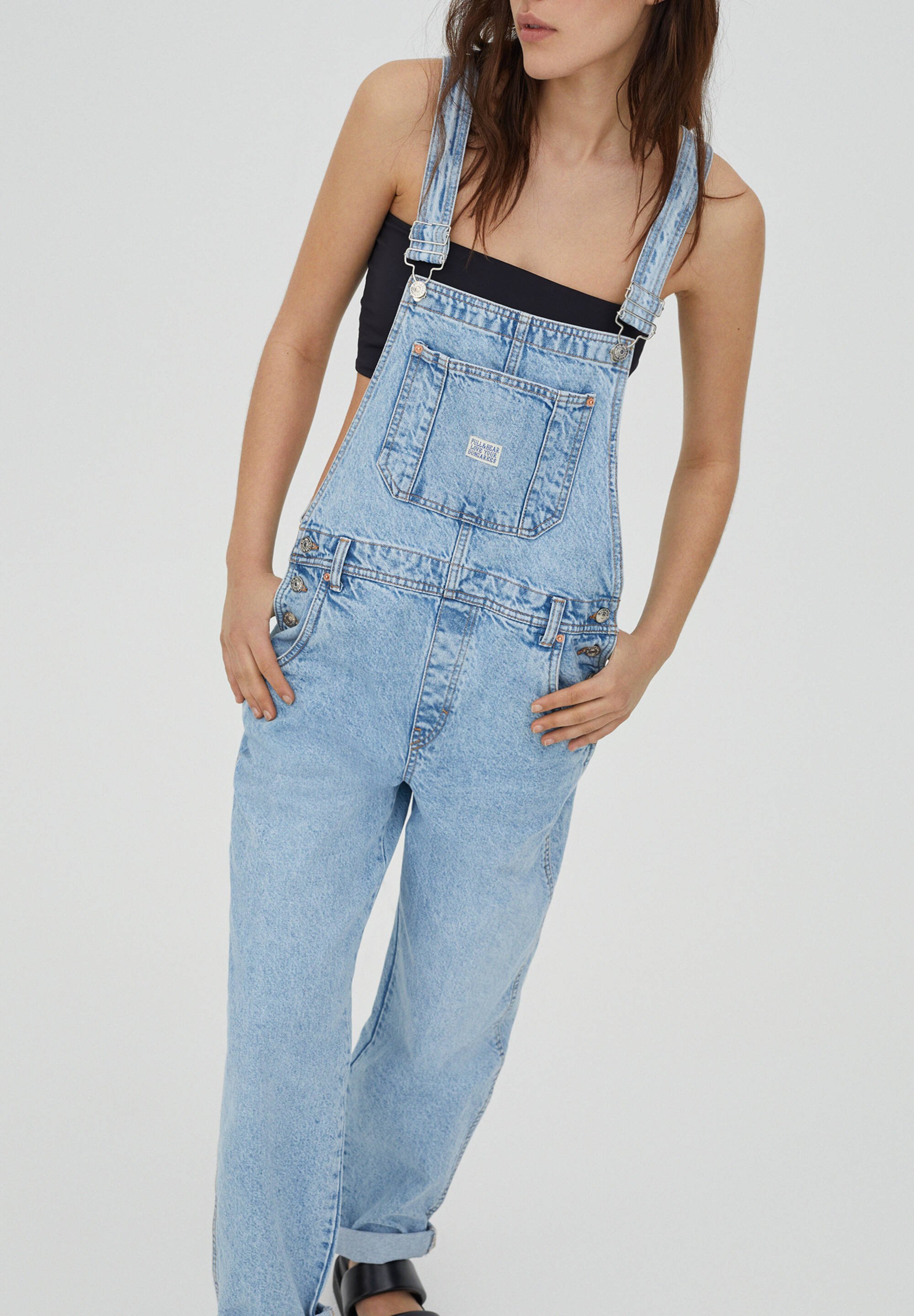 PULL\u0026BEAR Tuinbroek - dark blue/donkerblauw - Zalando.be
