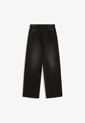 Bershka, STRAIGHT WIDE HIGH WAIST- JEANS - Wide Leg - black