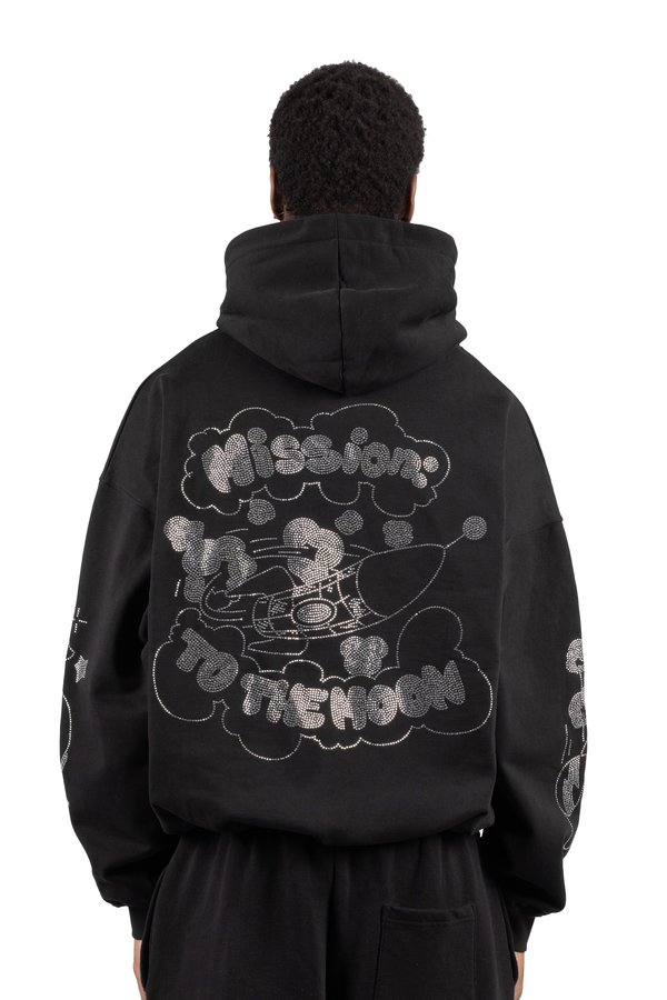 TO THE MOON BLACK HOODIE UNISEX - Kapuzenpullover