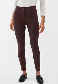 s.Oliver BLACK LABEL 7/8 MIT BIESEN - Legging - aubergine