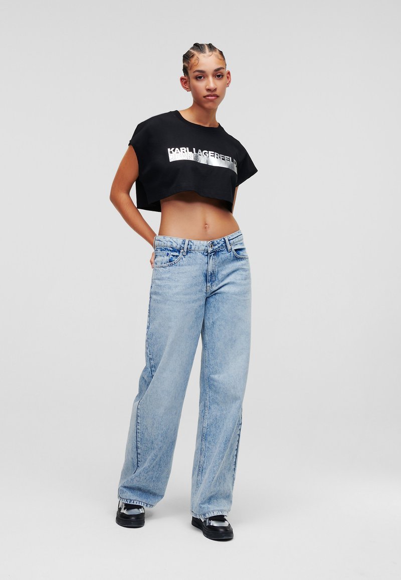 Karl Lagerfeld Black Cotton Relaxed Fit Jeans