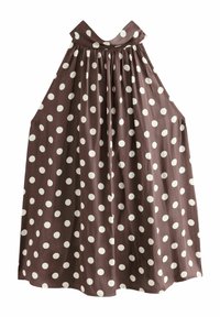 Next GLOSSY POLKA DOT HALTER - Blůza - brown