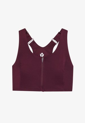 Even&Odd active, MEDIUM SUPPORT BRA WITH ZIP UP FRONT & ADJUSTABLE STRAPS
- Sports-BH'er med medium støtte - bordeaux