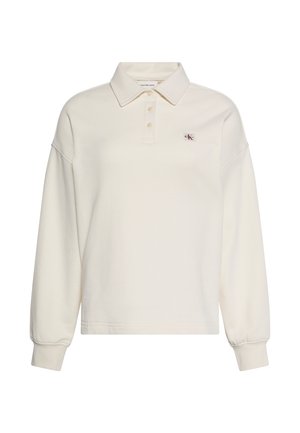 Calvin Klein Jeans, LS RLXD WOVEN LABEL TERRY POLO - Πόλο - tofu