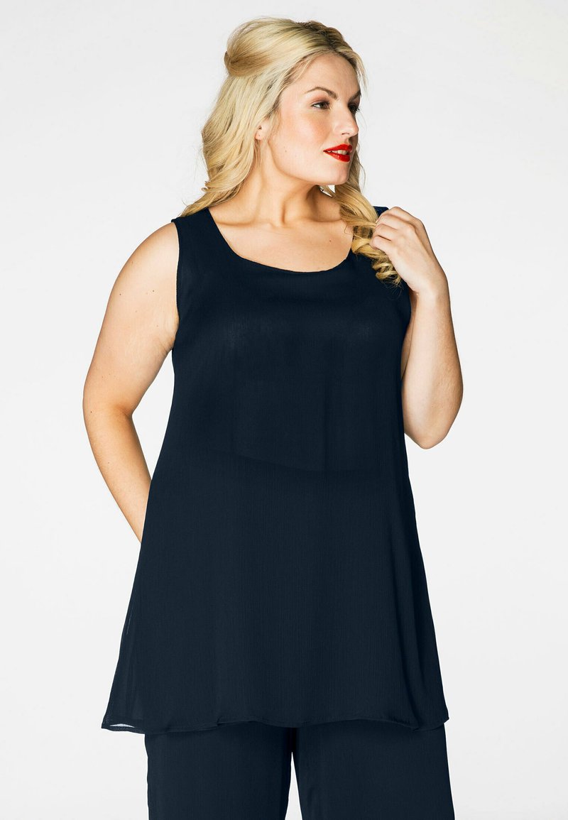 YOEK RUNDHALS VOILE - Top - blue