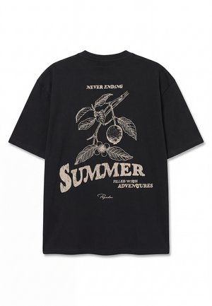 Pegador, CABERRY TEE - Nyomott mintás póló - washed black
