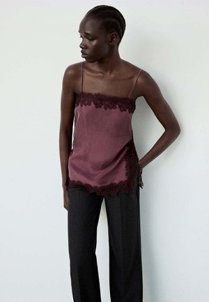 Mango, ADULT - Top - mottled bordeaux