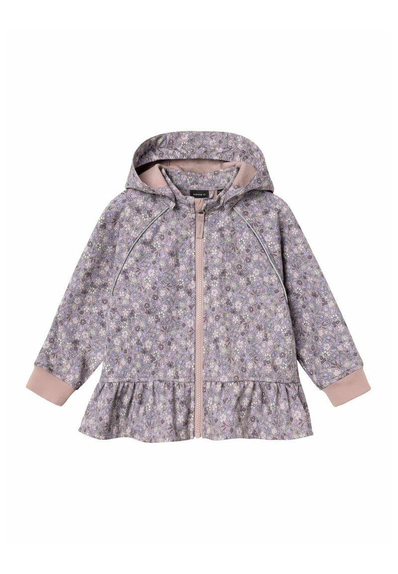 NAME IT Mädchen Softshell Jacke - Wind- & Wasserdicht Mit Kapuze