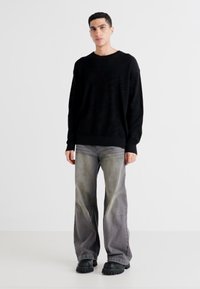 GAP OVERSIZED PLAITED CREW - Džemper - black