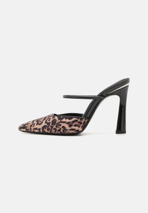 CERRI MARY JANE - Heeled mules - natural/blak