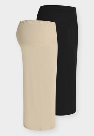 OLMDARA LIFE TUBE CALF SKIRT 2-PACK JRS - Puzdrová sukňa - black pack:black + white pepper