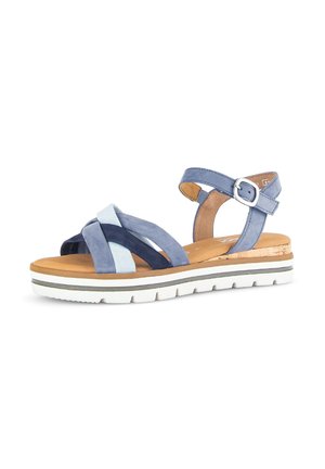 Gabor Comfort 42.083 - Wedge sandals - heav/sky/riv(kork)