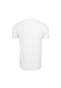 Hvid bomulds T-shirt, korte ærmer, rund hals, glat tekstur, lige snit, plain ryg uden mønstre eller designs.