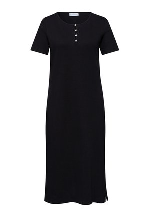 Street One Studio, MIDI DRESS IN A RIBBED TEXTURE WITH ROUND NECK - Strikkjoler - black