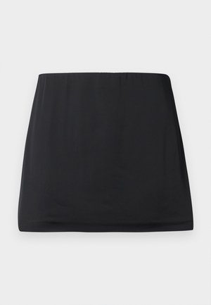 Mini gonna nera realizzata in un tessuto morbido ed elasticizzato. Presenta una vita elastica e un design semplice e lineare. Nessun motivo o decorazione.