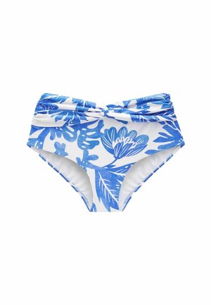 ROLL TOP HIGH WAIST - Bikini apakšdaļas - blue white