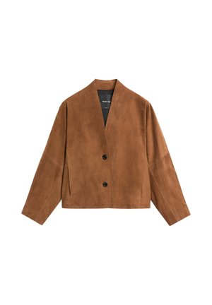 Massimo Dutti, Veste en cuir - brown