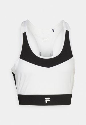 Fila RABENAU CROPPED - Sport-BH mit mittlerer Stützkraft - lucent white/black beauty
