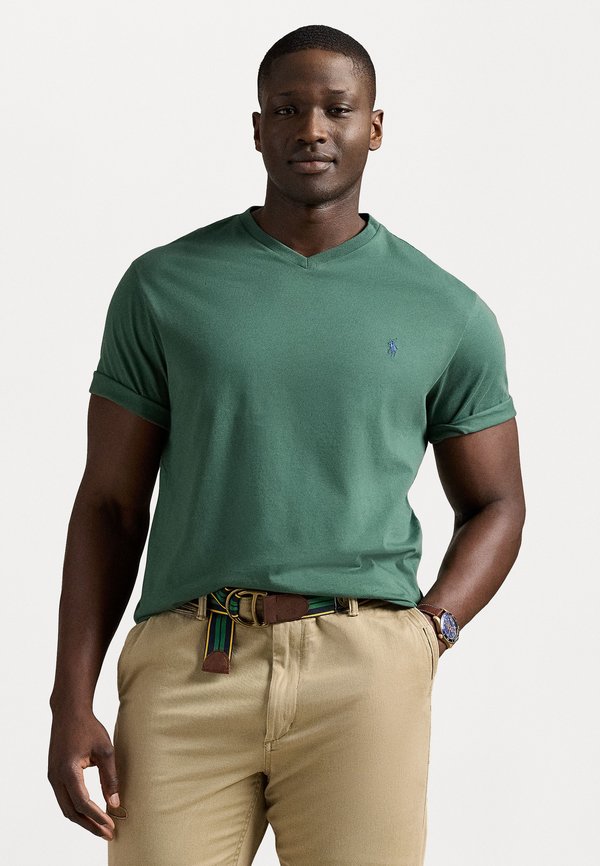 JERSEY V-NECK T-SHIRT - Basic T-shirt - washed forest