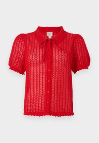 GAP DOEN BUTTON THROUGH COLLAR - Button-down blouse - red light/light ...