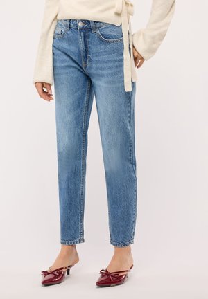 Terranova, PANTALONE JEANS LUNGO TINTA UNITA - Jeans mom fit - blu denim medio