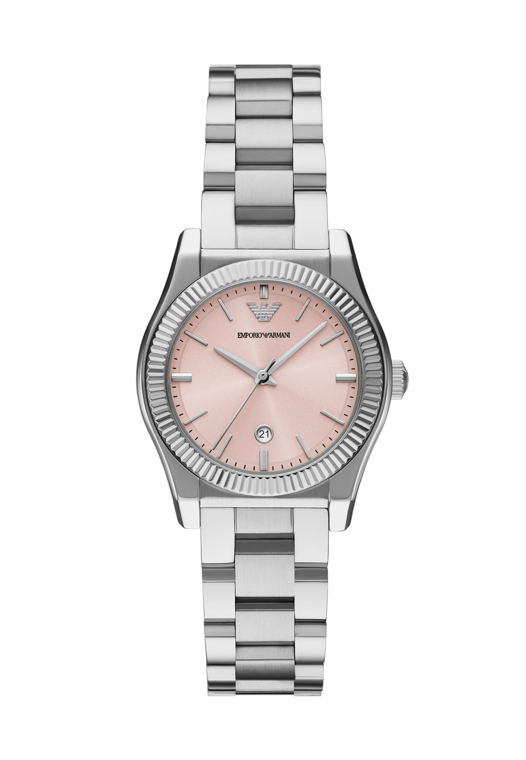 Emporio Armani Silver Case Watch with Pink Strap Emporio Armani Silver Watch main image 3