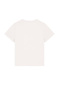 Kurzärmliges, weißes T-Shirt aus Baumwolle, mit rundem Ausschnitt und einem einfachen, schlichten Design ohne Grafiken oder Muster.