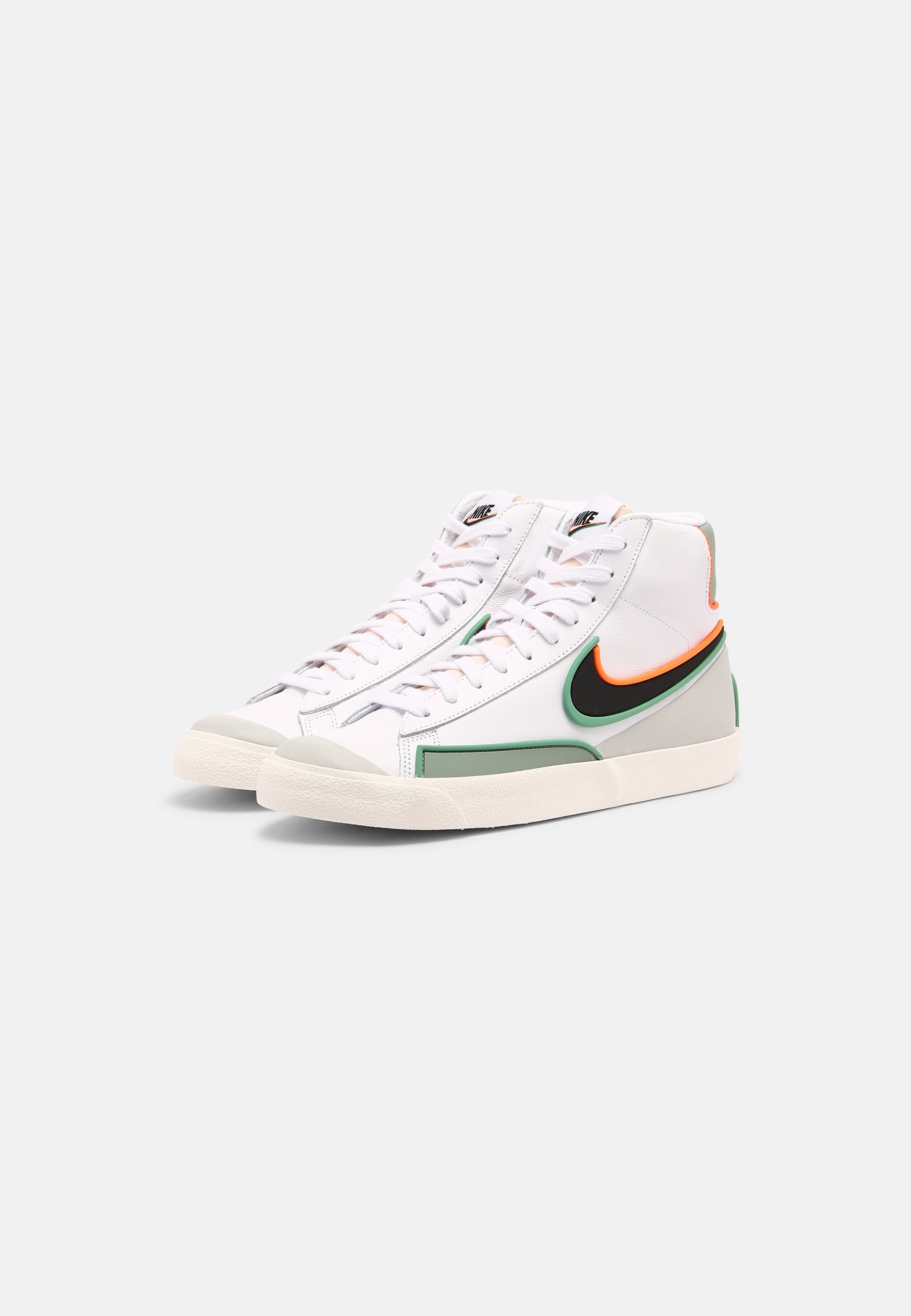 Nike Sportswear BLAZER MID '77 INFINITE - Zapatillas altas -  white/black/jade smoke/roma green/sail/total orange/blanco - Zalando.es
