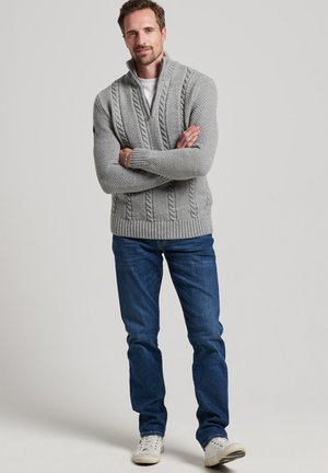 CABLE HENLEY - Trui - mid grey