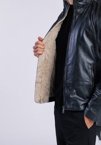 Freaky Nation Leather jacket - black beige