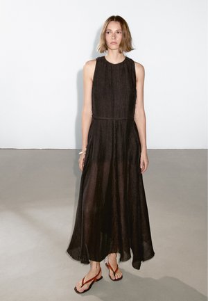 Maxi dress - mottled dark brown