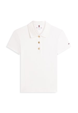 Tommy Hilfiger, SLIM FIT GOLD-TONE BUTTON POLO SHIRT - Polo - ecru