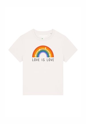 watapparel, LOVE IS LOVE - T-shirt imprimé - off white