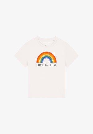 watapparel, LOVE IS LOVE - T-shirt imprimé - off white