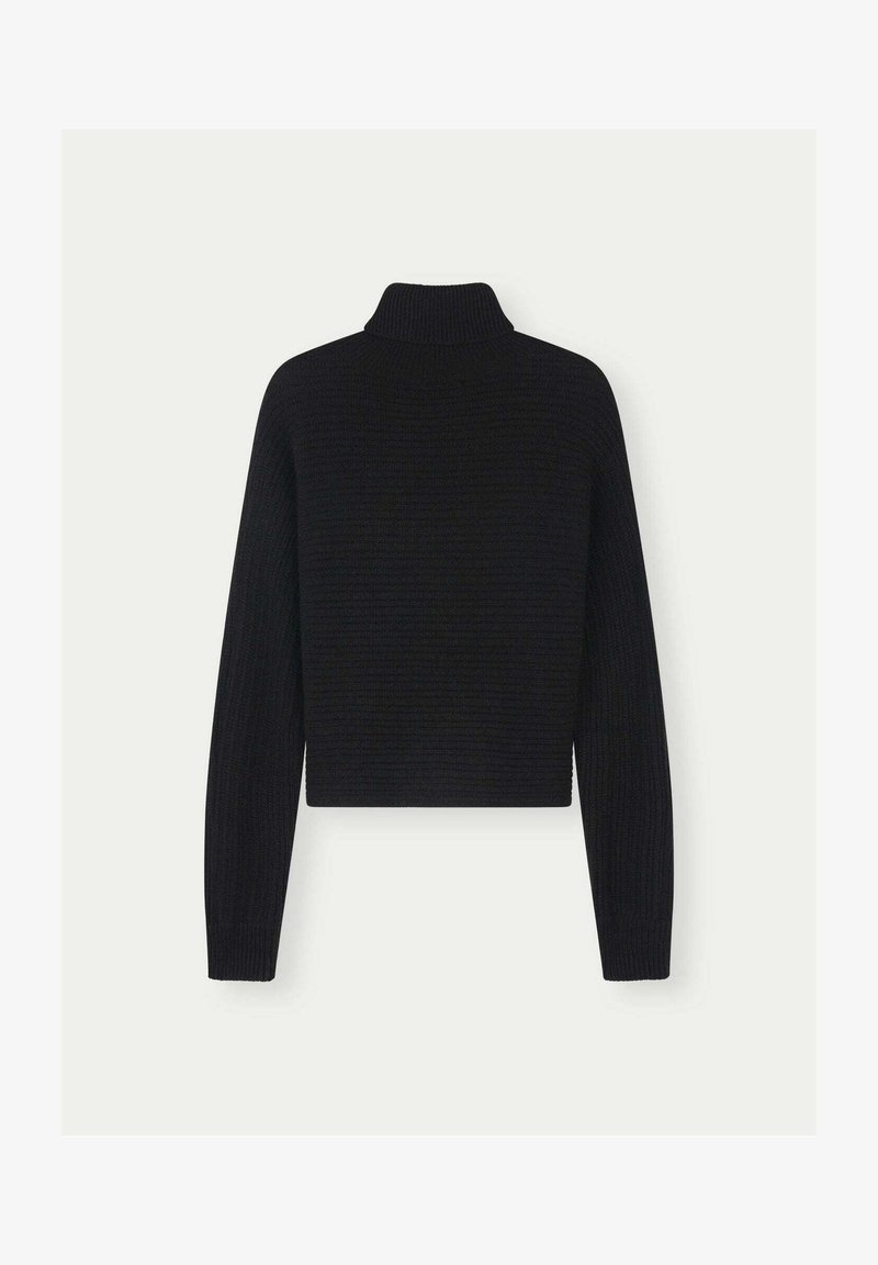 GOBI Cashmere CROPPED T-NECK Pullover black/noir