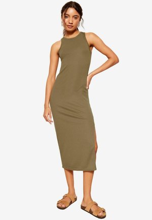 RACER ROUND NECK  REGULAR FIT - Svetríkové šaty - khaki green