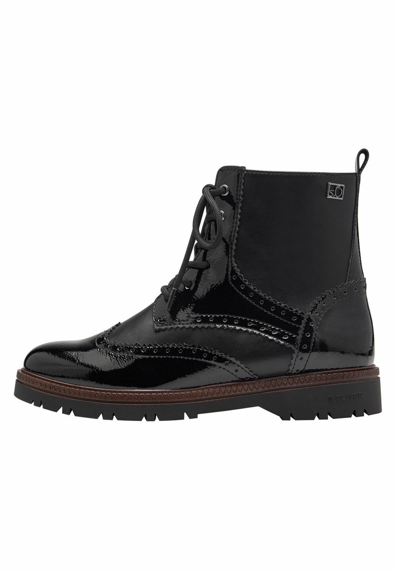 s.Oliver Bottines à lacets - black