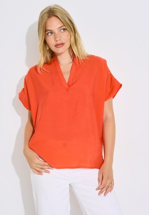 Grain de Malice, BLOUSE FLUIDE COL TUNISIEN - Blusa - orange