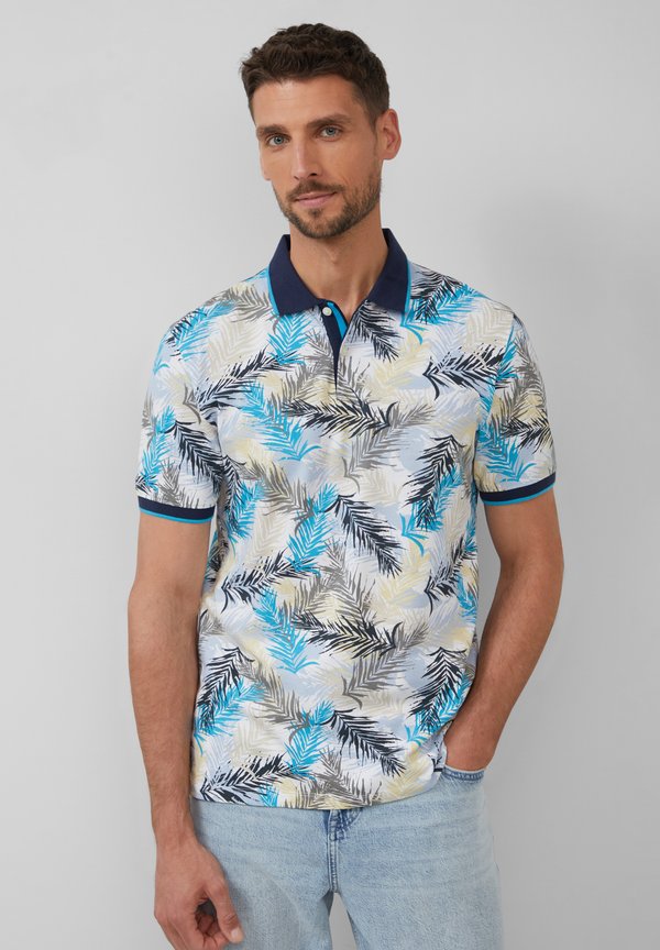 UND KONTRAST-DETAILS - Poloshirt - himmelblau